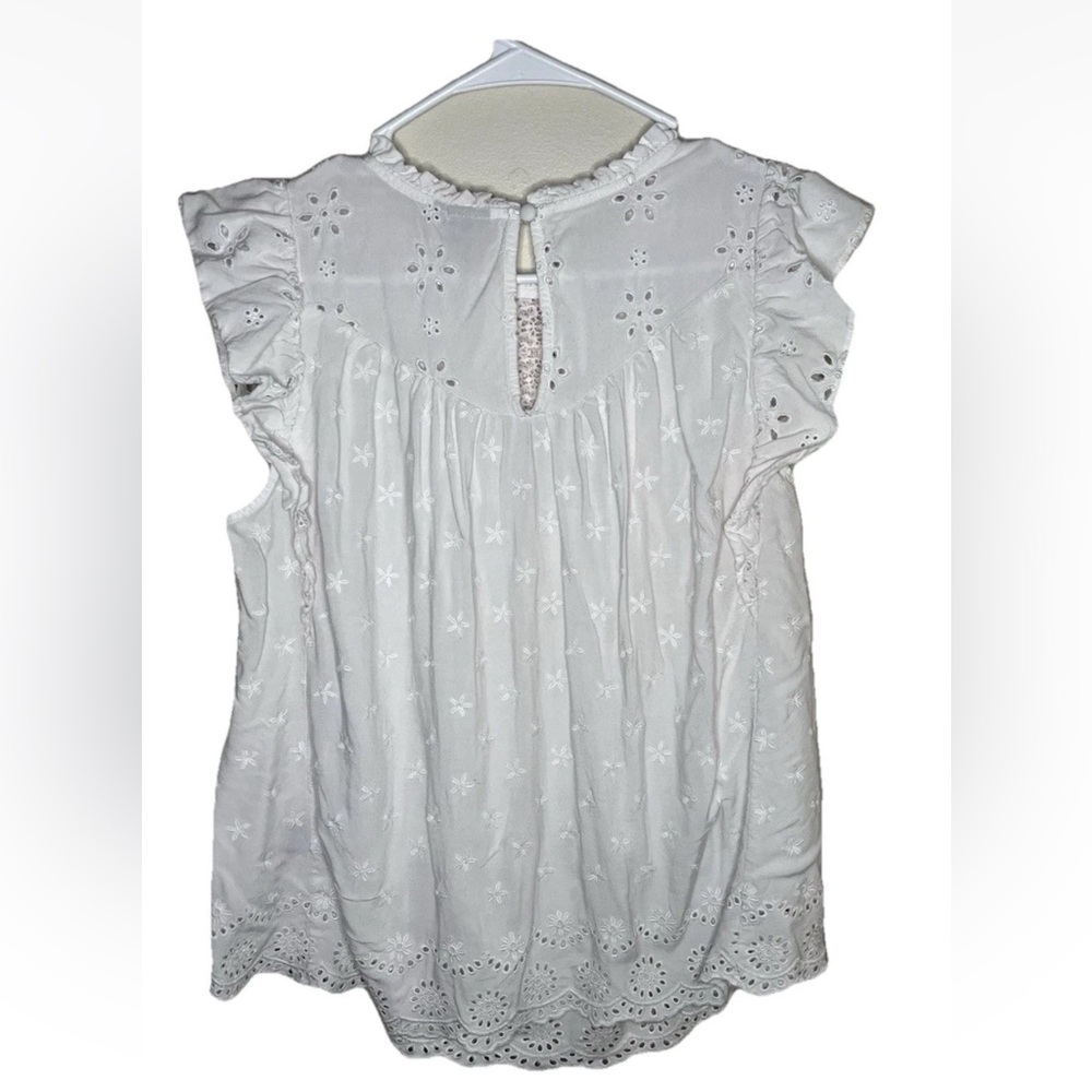Torrid Women’s White Eyelet Flutter Sleeve Size 0X EUC Boho Cottagecore Fairy - Picture 6 of 6